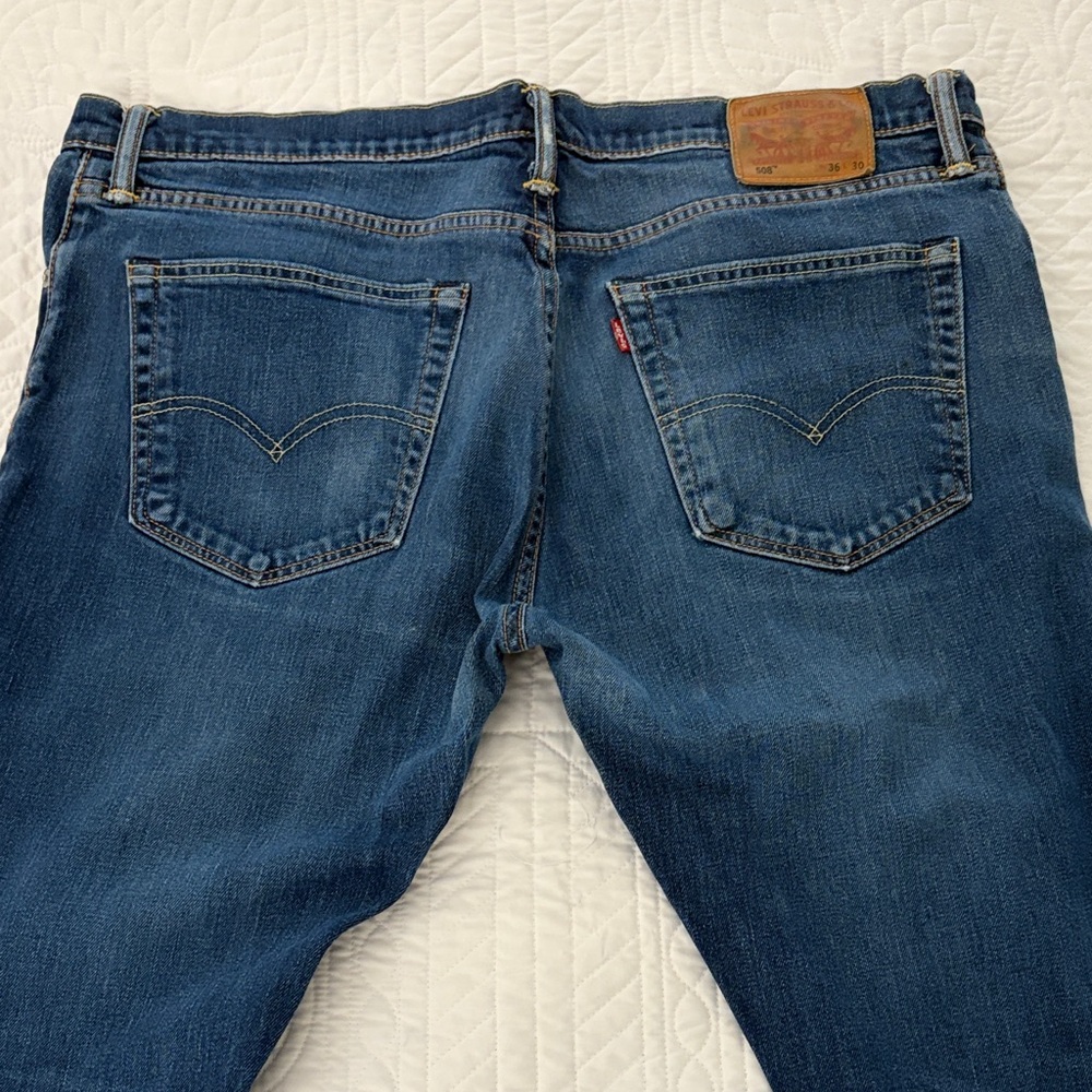 Levi's vintage 508 leather patch blue jeans 36x30